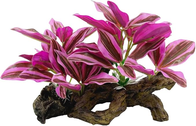 Smoothedo-Pets Fish Tank Decorations Aquarium Decor Ornaments Betta Pink Leaf by EnvironmentFriendlyArtificialPlasticPlantAquariumDecoration