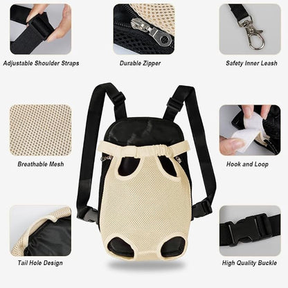 FEimaX Dog Carrier Backpack Pet Legs Out Front Cat Travel Bag, Adjustable Puppy - Image 3