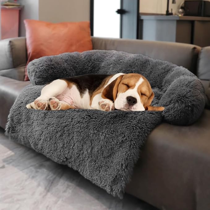 Calming Dogs/Cats Bed Mats, Dog Pad Washable Removable Couch Cover, Plush Long by Tinaco