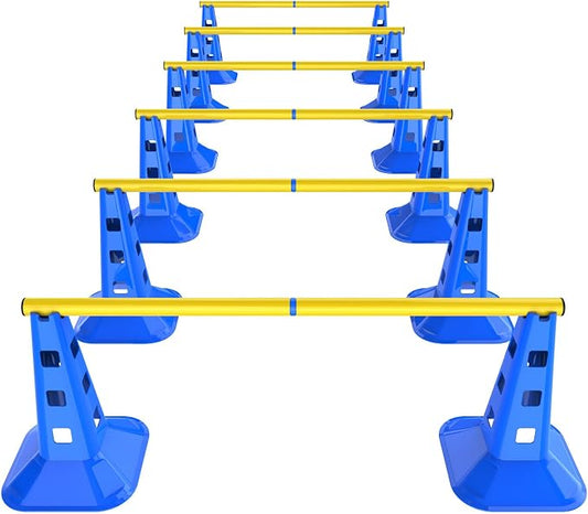 Dog Agility Hurdle Cone Set, Adjustable Height Dog Agility Course by AHAILUOO