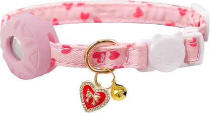 Breakaway Cat Collar with Airtag Holder, Kitten Collar with Apple Air Tag by Bencacawinstyle