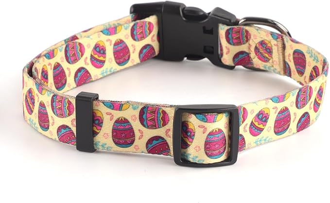 QQPETS Adjustable Soft Dog Collar: Print Flower Pink Multicolor Cute Patterns - Image 7