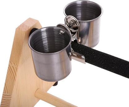 QBLEEV Parrot Play Wood Stand Bird Grinding Perch Table Platform Birdcage - Image 6