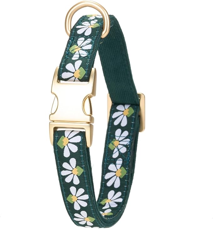 Woven Dog Collar with Metal Buckle Adjustable Jacquard Retro Dog Collars - Image 6