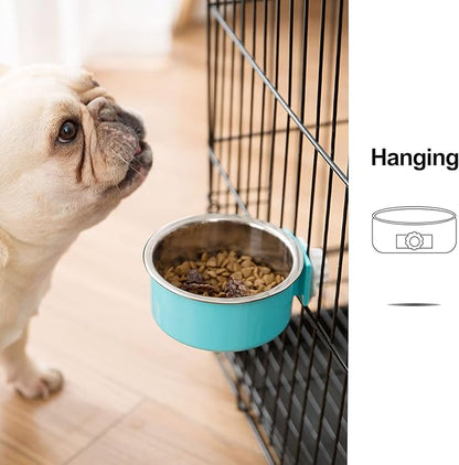 4 Pieces Crate Dog Bowl, Removable Stainless Steel Pet Kennel Hanging Food - Image 4