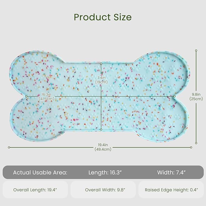 Dog Food Mat Anti-Slip Silicone Dog Bowl Mat Thicker Pet Placemat Waterproof - Image 2
