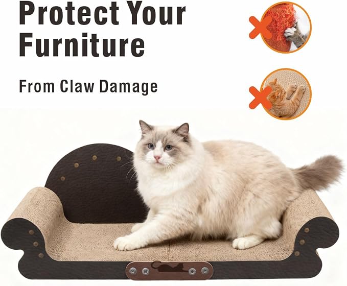 Sofa Shaped Cat Scratching Board, 26.6" Extra Large Scratcher Bed - Image 6