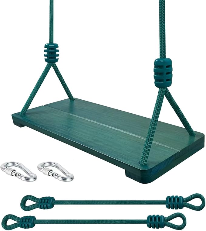Wooden Swing Seat, Nostalgic Outdoor Wood Swing by NOSTIFY
