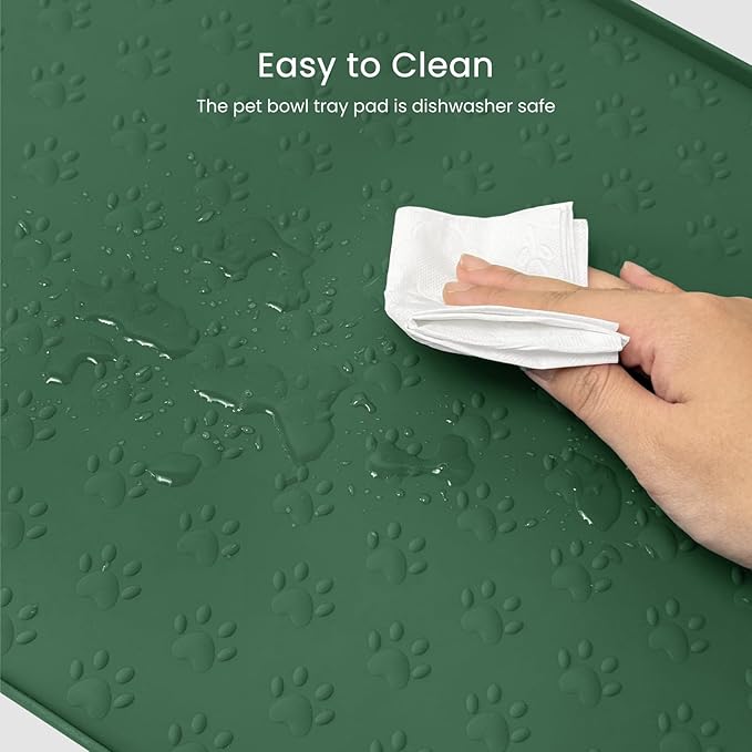 Dog Food Mat Anti-Slip Silicone Dog Bowl Mat Thicker Pet Placemat Waterproof - Image 9