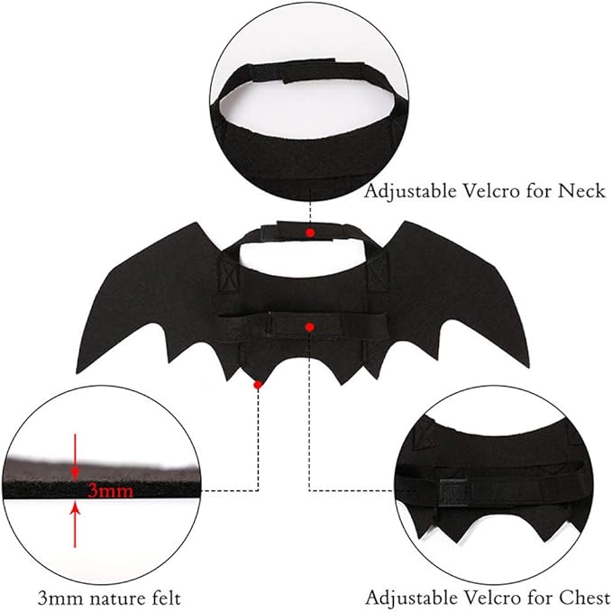 Pet Cat Bat Wings for Halloween Party Decoration, Puppy Collar Leads Cosplay - Image 4