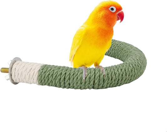 Hypeety Bird Perches Parrot U Shape Natural Wood Hemp Rope Stand Perch Bird by Hypeety