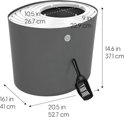 IRIS USA Cat Litter Box, Large Top Entry - Image 2