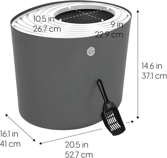 IRIS USA Cat Litter Box, Large Top Entry - Image 2