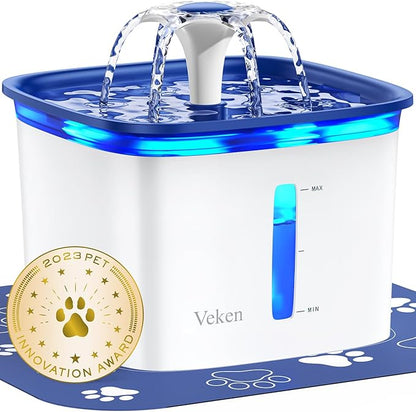 Veken Innovation Award Winner 95oz/2.8L Pet Fountain, Automatic Cat Water by Veken