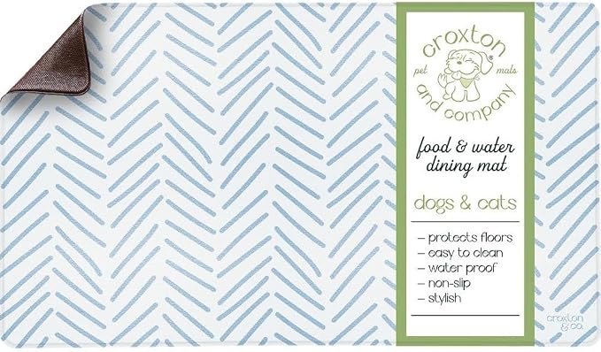CROXTON & CO. Non-Slip Faux Leather Pet Feeding Mat by CroxtonandCompany