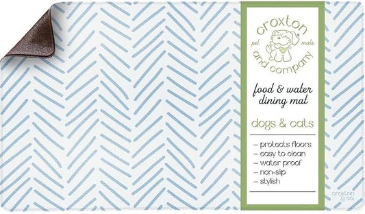 CROXTON & CO. Non-Slip Faux Leather Pet Feeding Mat by CroxtonandCompany