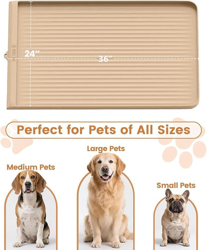 Dog Food Mat 36"x24", Waterproof Pet Feeding Mat - Image 7