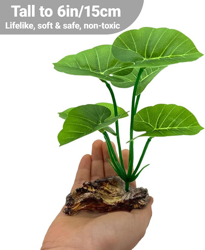 2-Pack Aquarium Decor Fish Tank Decorations 6-inch Betta Fish Tank Plants Leaf - Image 3