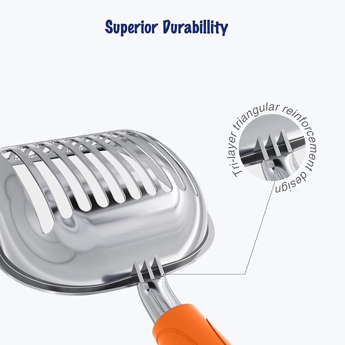 WePet Cat Litter Scoop, Aluminum Alloy Sifter, Kitty Metal Scooper, Deep Shovel - Image 3