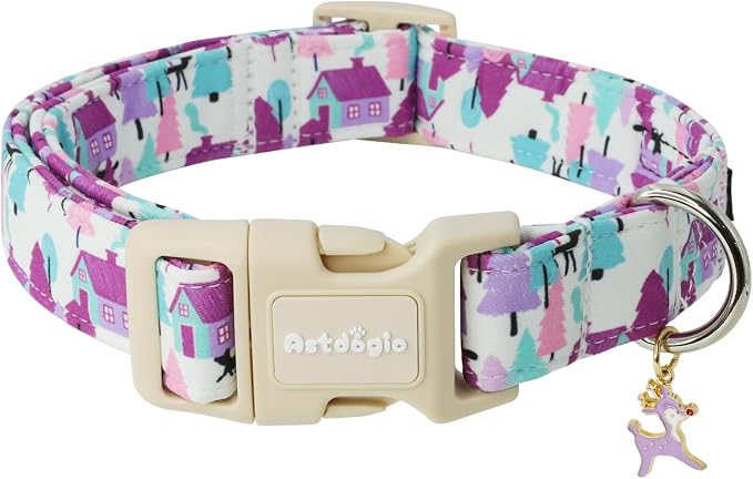 Winter Wonderland Dog Collar for Small Dogs，Adjustable White Puppy Collar by Unknown