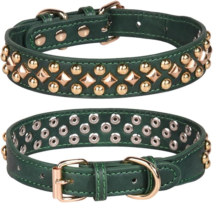 Spiked Dog Collar Soft Pu Leather Mushrooms Rivet Spike Studded Puppy by Unknown
