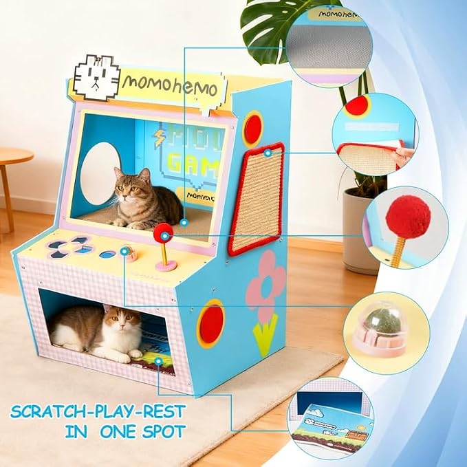 Cat House with Bed & Scratcher - Image 2