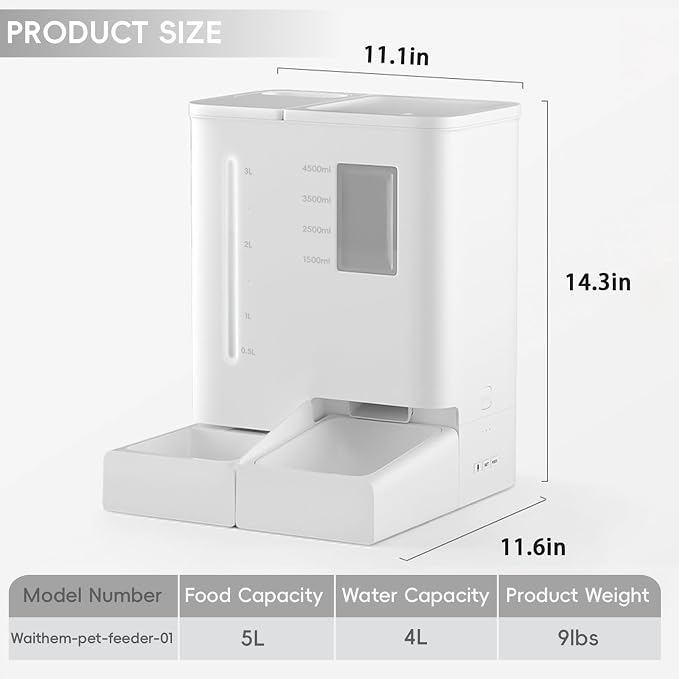 Waithem Wi-Fi Automatic Pet Feeder and Waterer - Image 2