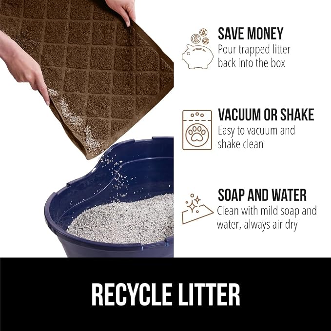 GORILLA GRIP Cat Litter Box Mat, Water Resistant, US Designed Kitty Litter - Image 5
