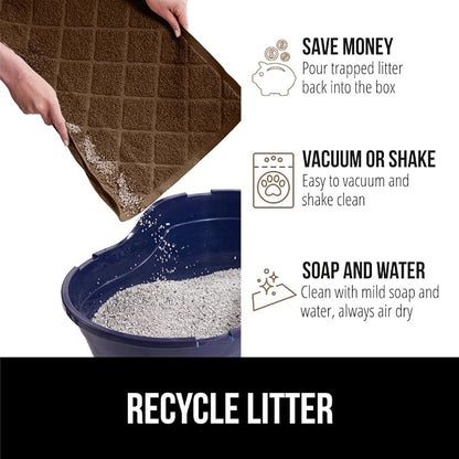 GORILLA GRIP Cat Litter Box Mat, Water Resistant, US Designed Kitty Litter - Image 5