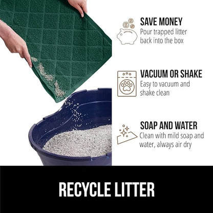 GORILLA GRIP Cat Litter Box Mat, Water Resistant, US Designed Kitty Litter - Image 5