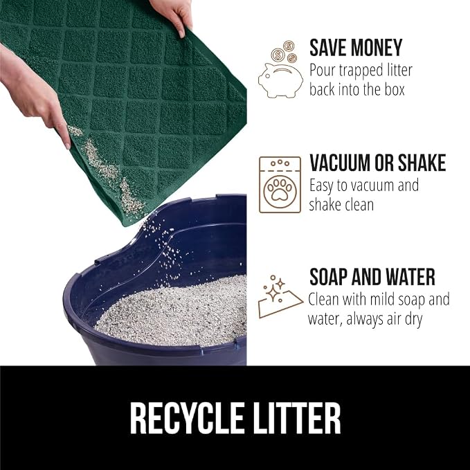 GORILLA GRIP Cat Litter Box Mat, Water Resistant, US Designed Kitty Litter - Image 5
