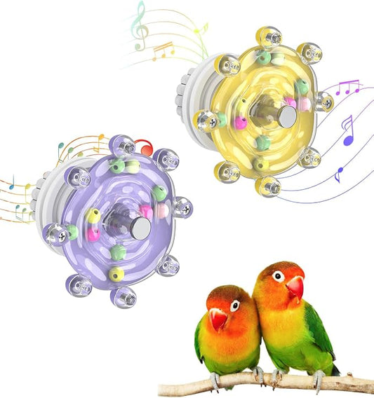 Pawfly 2 Pcs Bird Toys for Parakeets, Colorful Spinning Wheel Chew Toys by Pawfly