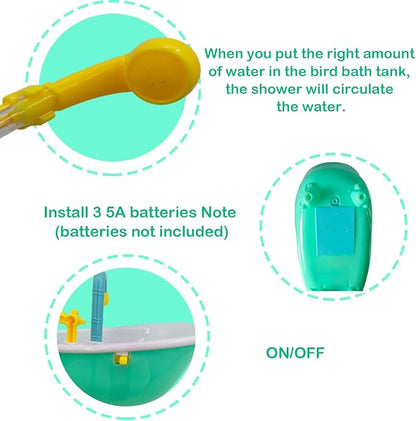 Parrot Automatic Bathtub with Shower, Cute Durable Bird Bath Shower Tub Birds - Image 4