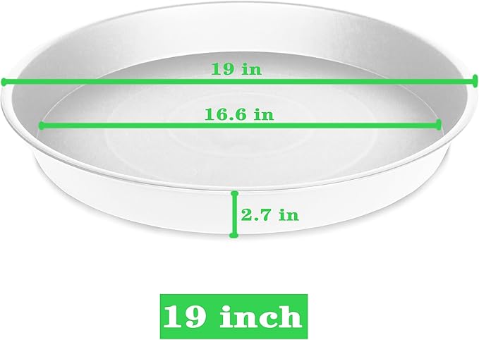 4 Pack of 19 inch Plant Saucer, 2.7" Depth Tray, Large Deep Garden Plastic - Image 2