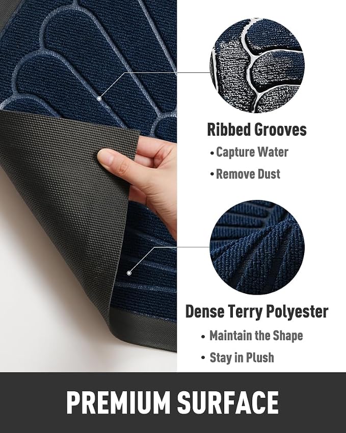 tchdio Semicircular Durable Rubber Doormat- Non Slip Front Door Mat - Image 5