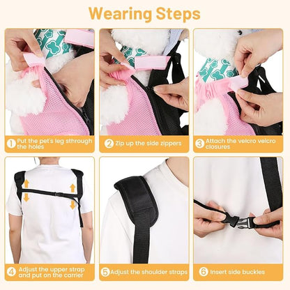 Inspack Dog Backpack Carrier/Cat Carrier, Adjustable Pet Front Carriers Travel - Image 7