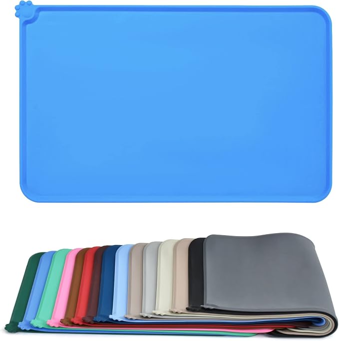 AUDWUD Silicone Waterproof Pet Feeding Mats, Anti Slip Bowl Pad, Dog Mat by AUDWUD