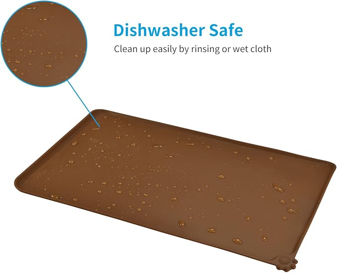 AUDWUD Silicone Waterproof Pet Feeding Mats, Anti Slip Bowl Pad, Dog Mat - Image 5