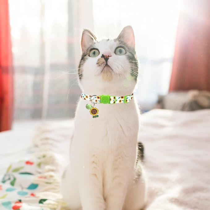Breakaway Cat Collars with Bell & Cute Pendants, 3 Pack Safety Buckle Kitten - Image 7