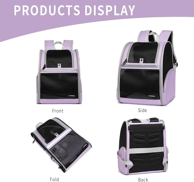 Cat Backpack Carrier for Small Dogs and Medium cat Puppy Kitten Bunny Pet - Image 8