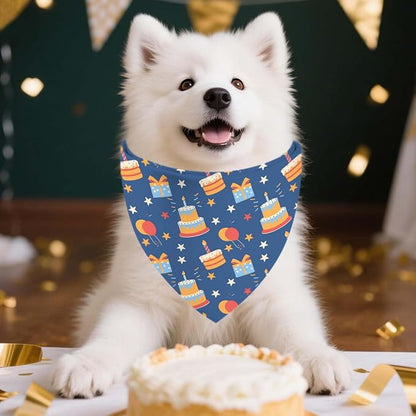 Birthday Dog Bandanas, Reversible Double Side Large Pet Bandanas, Celebration - Image 4