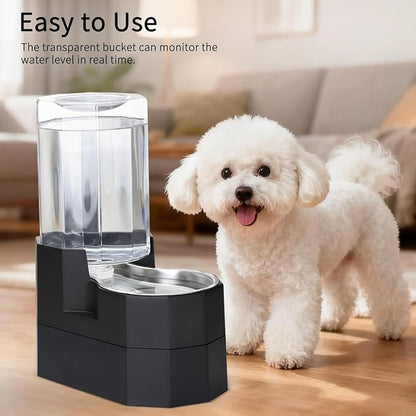 Sfozstra Large Dog Water Dispenser: 7L Raised Gravity Gray Automatic Stainless - Image 6