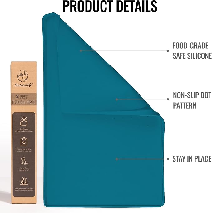 MateeyLife Dog & Cat Food Water Mat - Image 2
