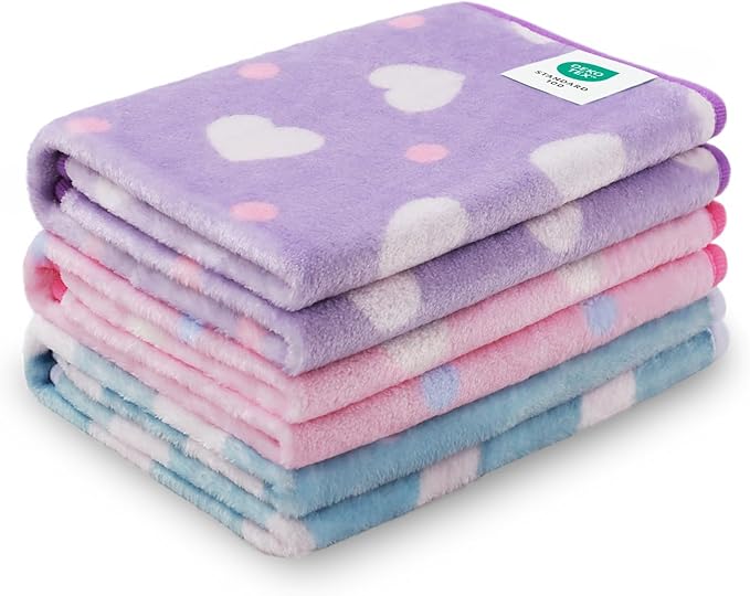 1 Pack 3 Blankets Super Soft Cute Dot Pattern Pet Blanket Flannel Throw by luciphia