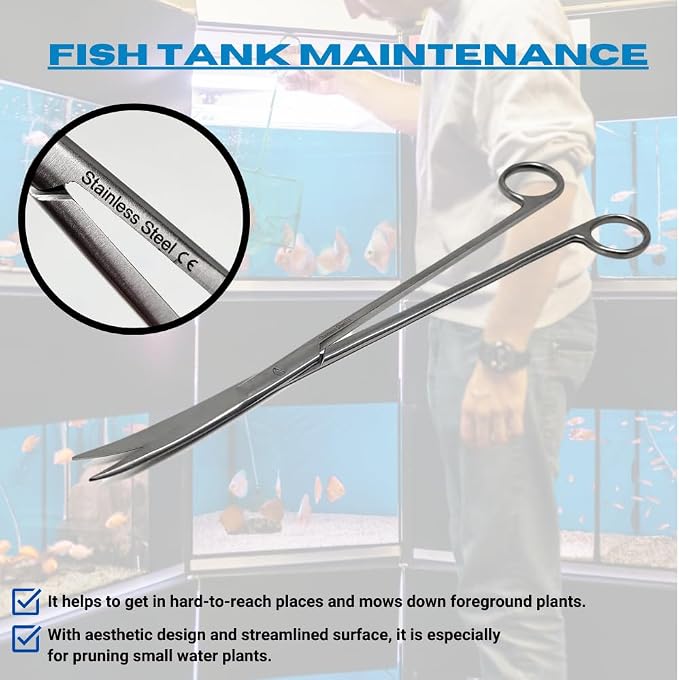 Aquarium Scissors Stainless Steel 12" Extra Long Water Grass Scissors - Image 2
