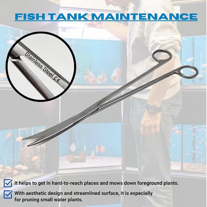 Aquarium Scissors Stainless Steel 12" Extra Long Water Grass Scissors - Image 2