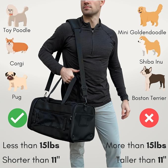 TSA Airline Approved PU Leather Luxury Pet Carrier - Image 3