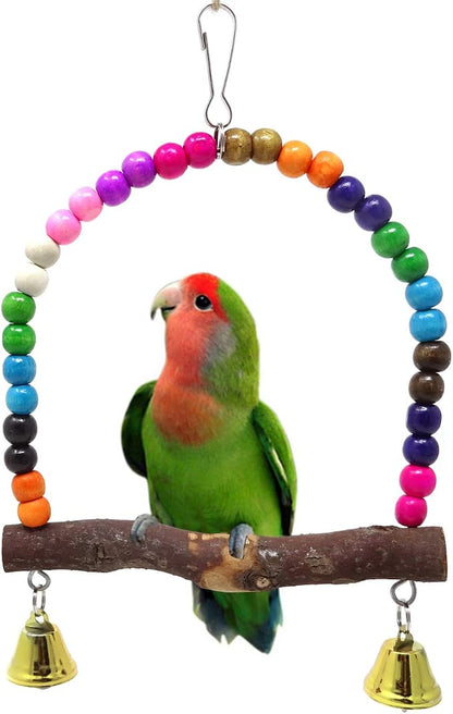 Honbay Wooden Bird Swing Perch Parrot Hanging Toy by Unknown