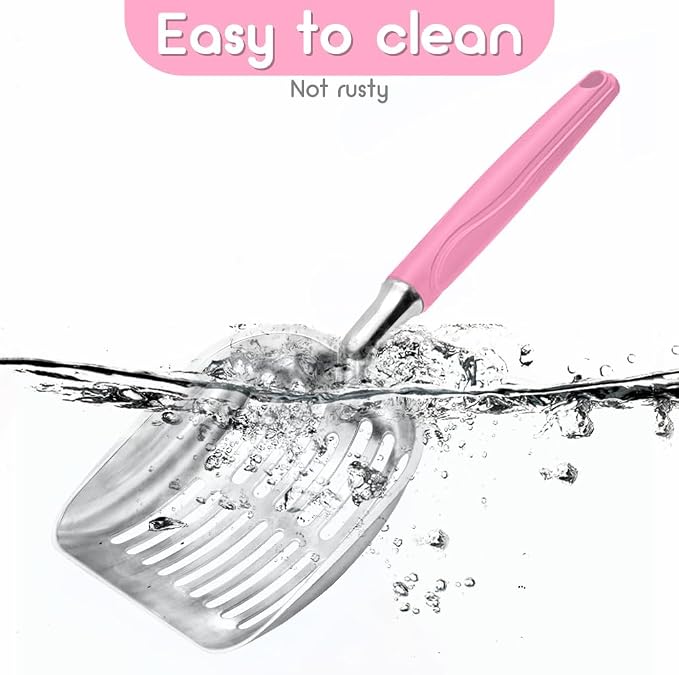 Cat Litter Scoop, Metal Cat Scooper, Plastic Handle Scoop, Sifting Shovel - Image 5