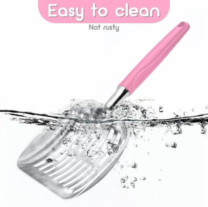 Cat Litter Scoop, Metal Cat Scooper, Plastic Handle Scoop, Sifting Shovel - Image 5